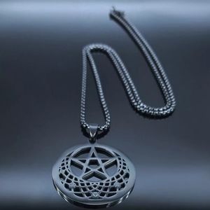 Witchcraft Pentagram Round Pendant Necklace